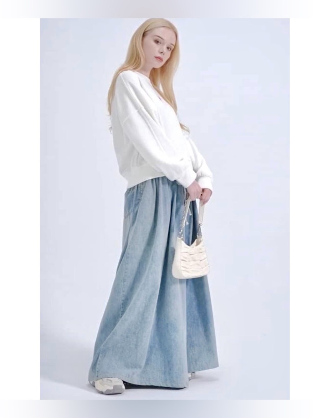 Expoing super wide leg jeans